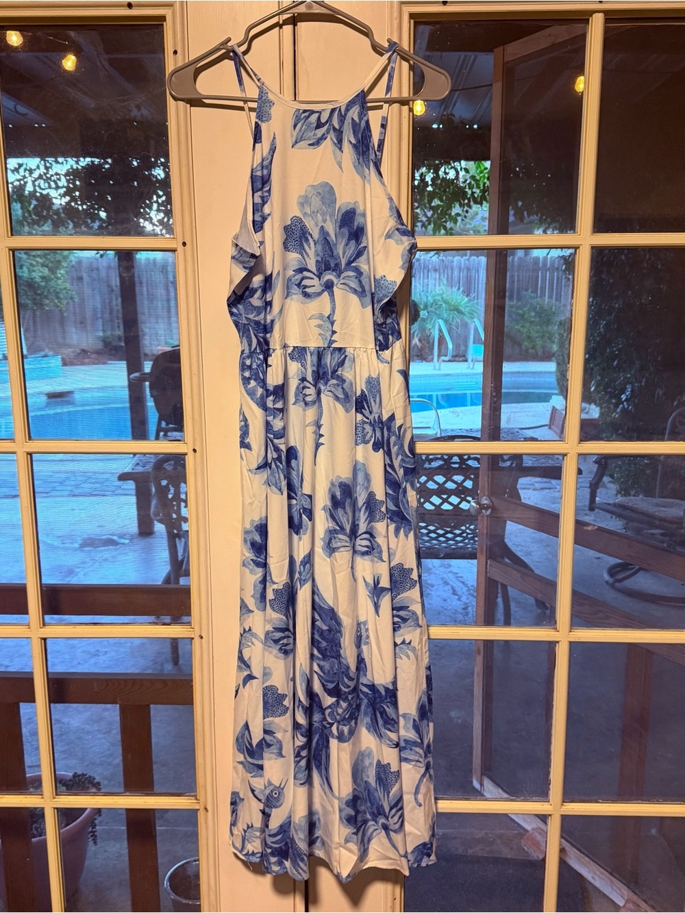 Blue Floral Maxi Dress size medium NWT